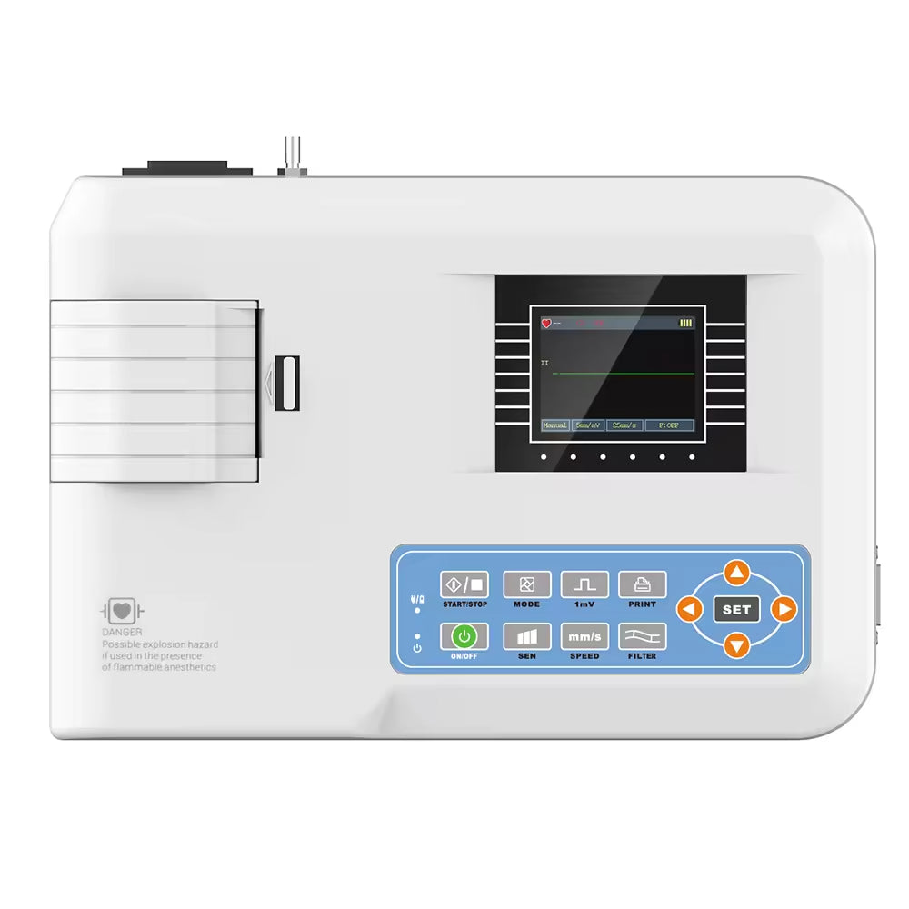 ECG100G-VET Ekg Ecg Machines Electrocardiograph Veterinary 3 Channel Portable Electrocardiogram
