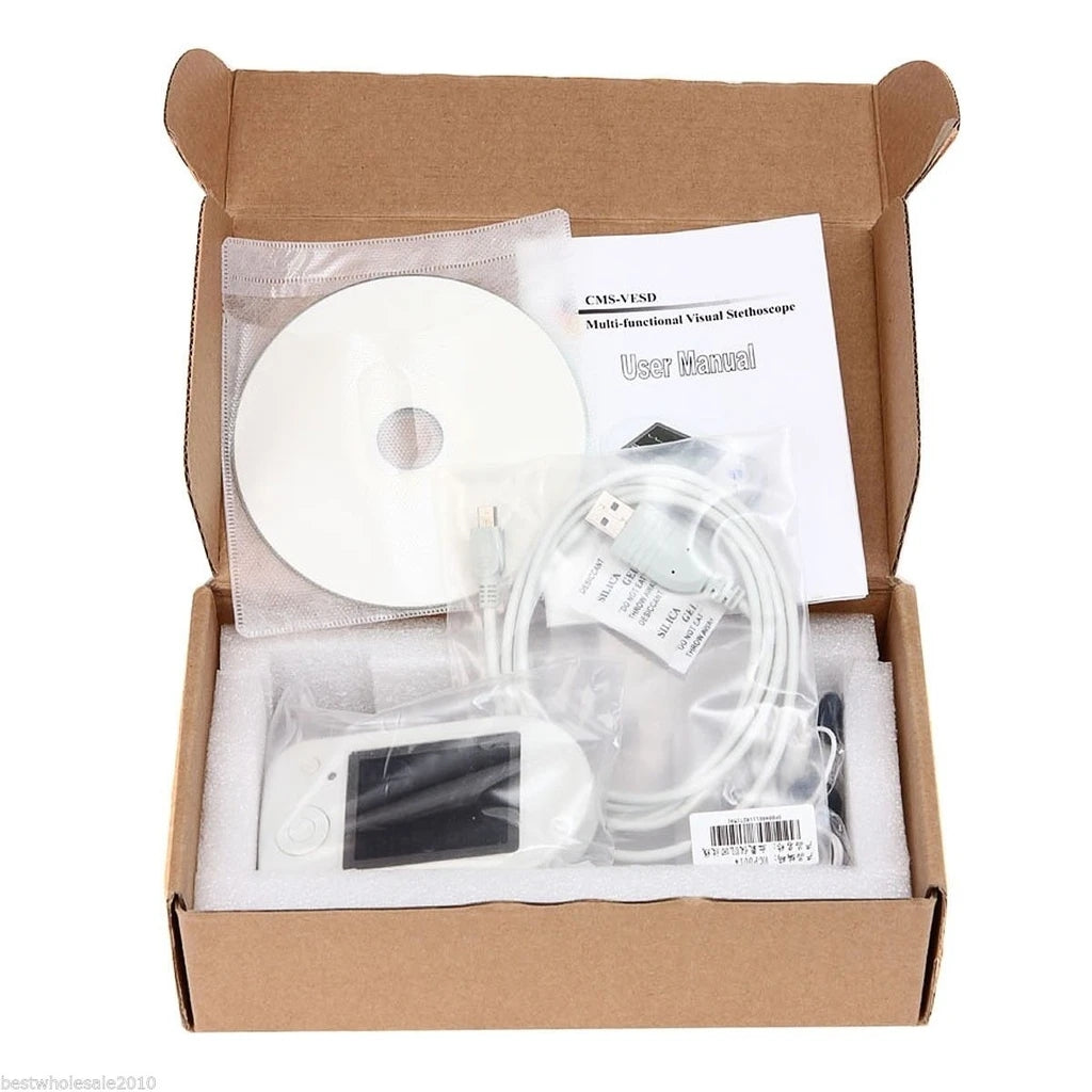 JYTOP CMS-VESD Digital Visual Electronic Stethoscope ECG SPO2 PR, Alarm+pc software