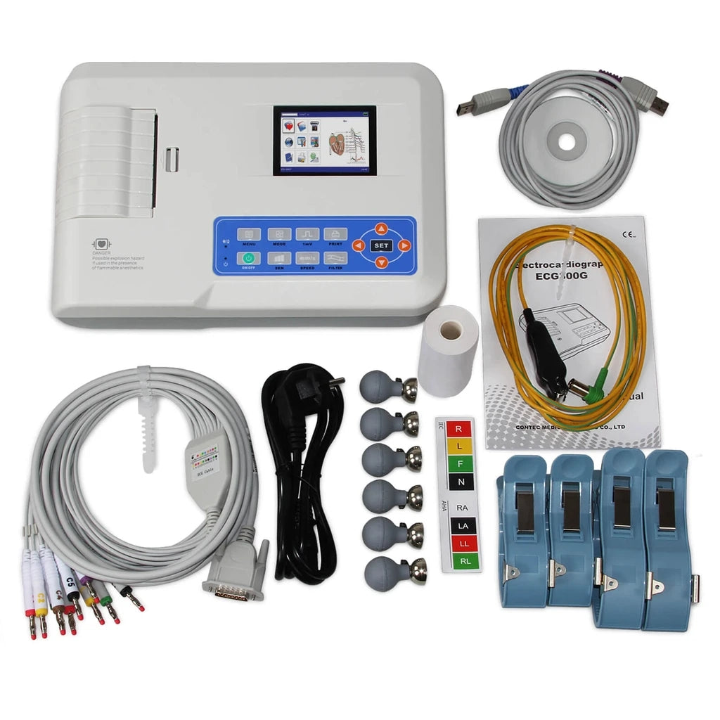 JYTOP ECG300G Electrocardiograph,Digital 3 Channel 12 lead EKG+Printer,PC software