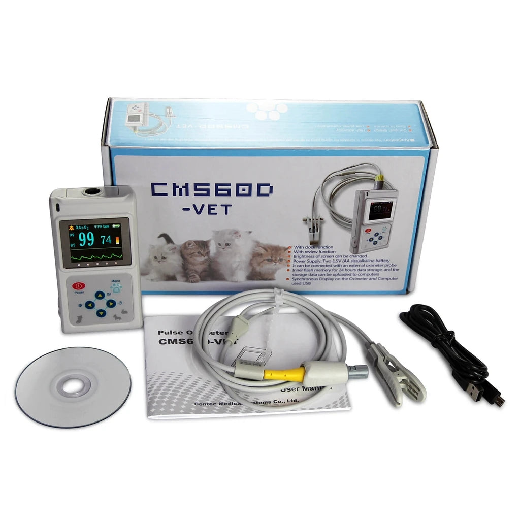 JYTOP CMS60D-VET SPO2 Pulse Oximeter, Tongue Ear Blood Oxygen Monitor FDA