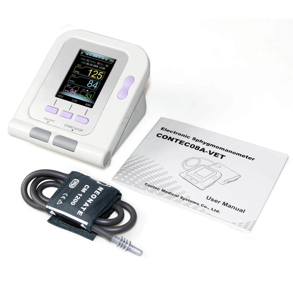 JYTOP Veterinary 3 free cuffs Digital Blood Pressure Monitor Color LCD Display NIBP CONTEC08A