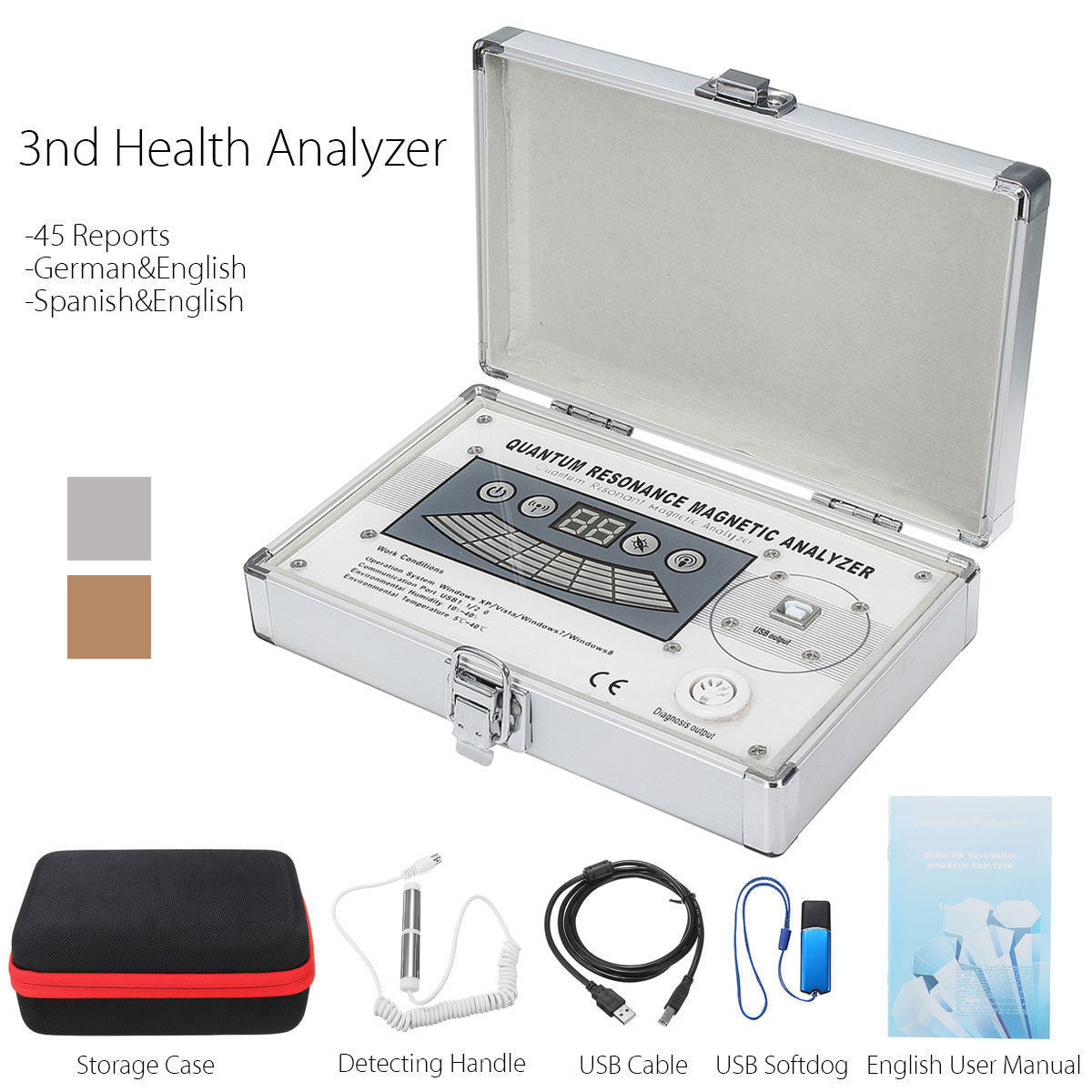 Free shipping!!! JYtop JYT-QA02 Hi-tech Quantum Analyzer Quantum Resonance Magnetic Body 3rd Generation Health Analyzer-52 Reports V4.7.5