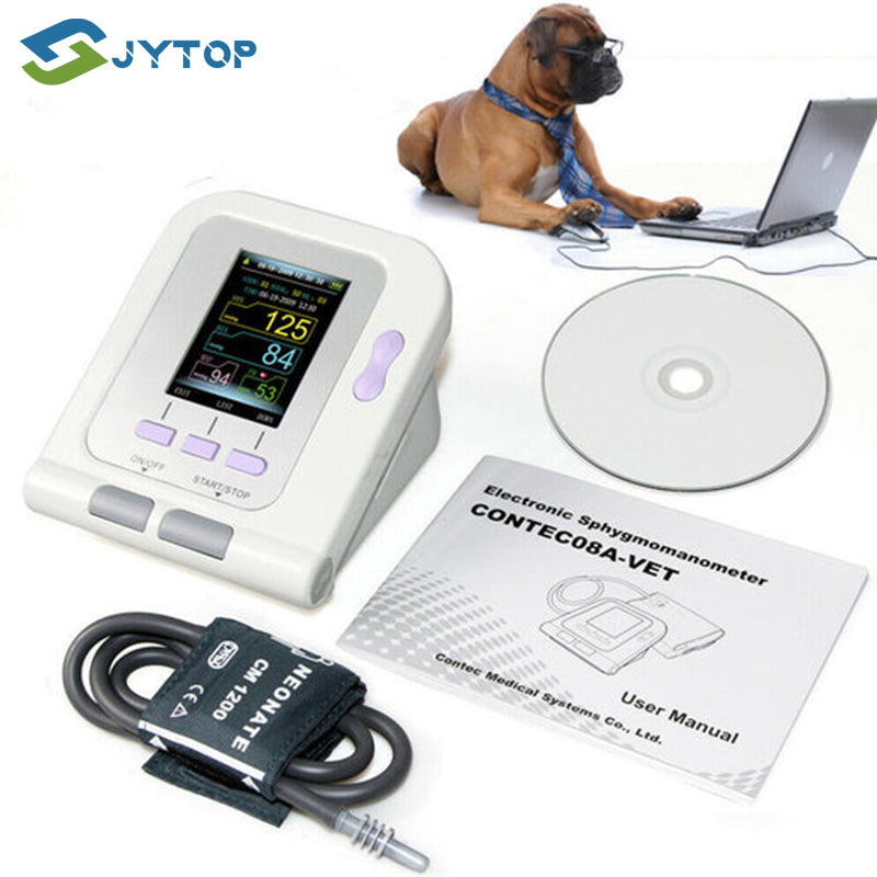 Free shipping! JYTOP Digital Veterinary Blood Pressure Monitor NIBP + SP02, PC Software, Dog/Cat 08A-PET