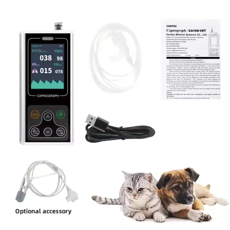 CA10S-VET Portable Vet Etco2 Capnograph Biocare Monitor Capn