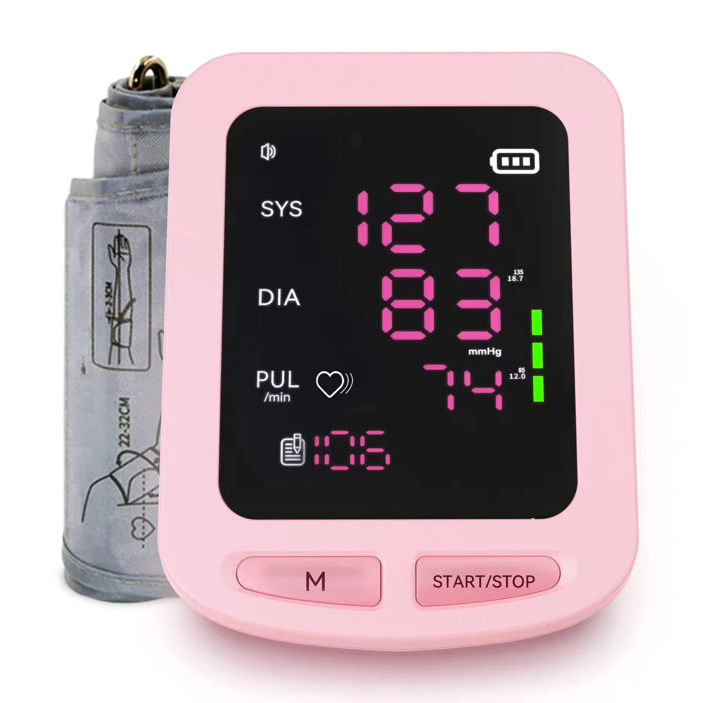 JYTOP LED Big Screen Blood Pressure Monitor 08E NIBP PR Adult Cuff