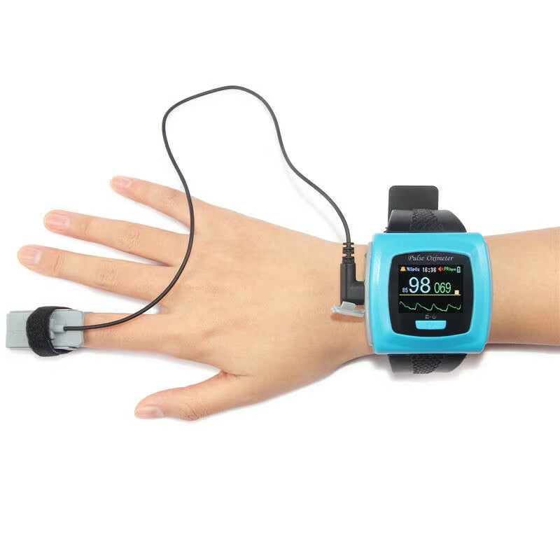 JYTOP CMS50FW Wrist Pulse Oximeter Blood Oxygen Meter SPO2 Probe Pulse Rate Hear Rate Alarm 24 Hours Record+Software