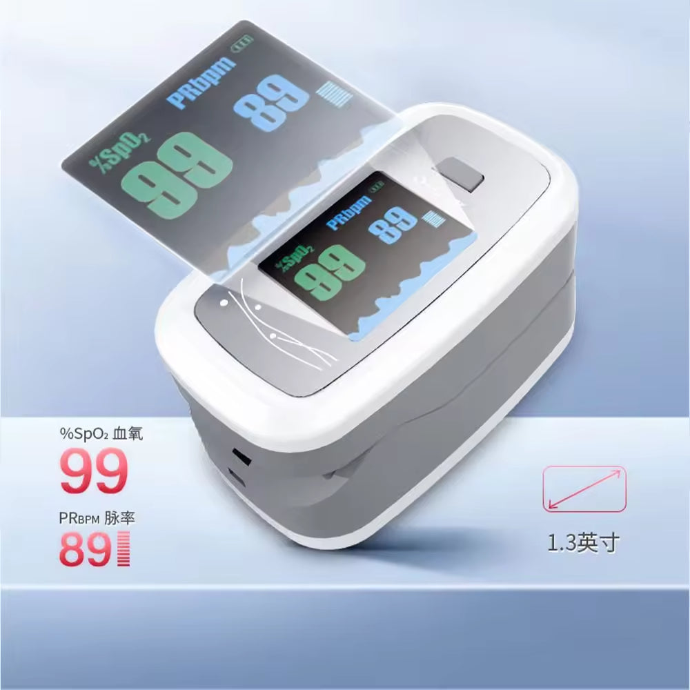 JYTOP Digital Pulse Oximeter One Button Operation Built-In Battery CE Certified Large OLED Display Easy for Daily Health Monitoring