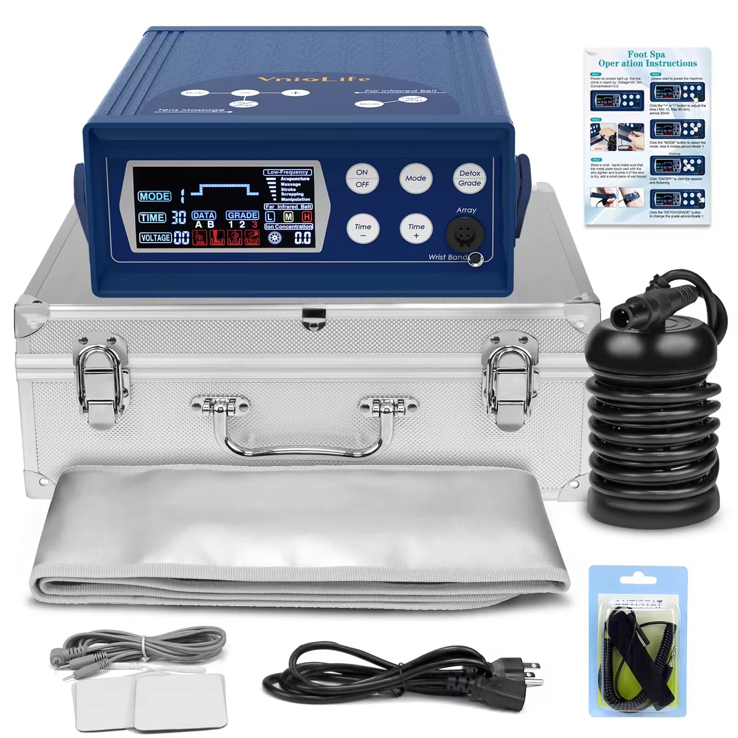 JYTOP Beautiful Dark Blue Foot Detox Cleanse Machine Footbath Ion Detoxifier Device Foot Soaking