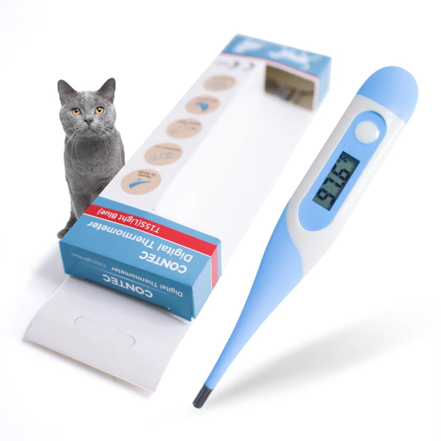 Portable Veterinary Digital Electronic Temperature VET Machine Silicone Soft Tip Pets Dogs Cats Family Use T15S