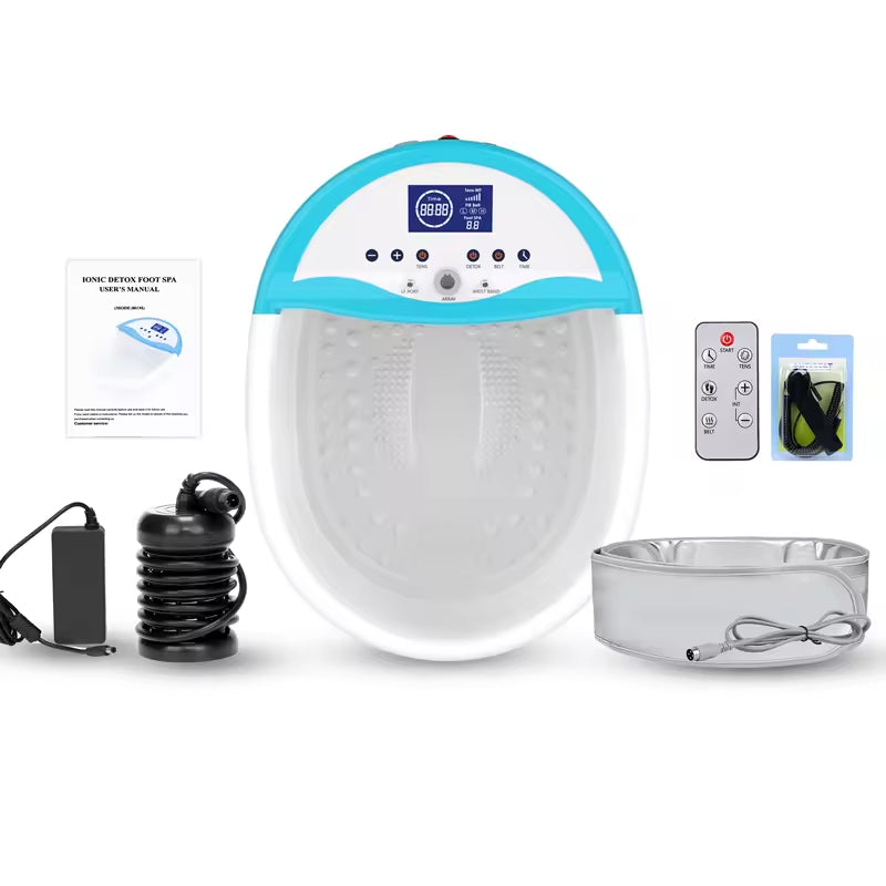 JYTOP Multi-function Ionic Foot Bath Detox Machine Ion Cleanse Detox with Heating Waist Belt and Electrode Massage