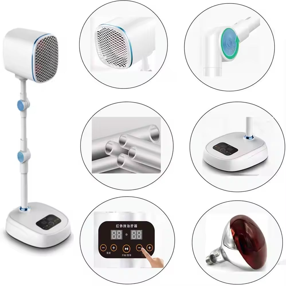 JYTOP 150W Desktop Infrared Lamp for Pain Relief Medical Therapy Equipment with 0.6m-2.5m Wavelength and 1-99 Min Timer