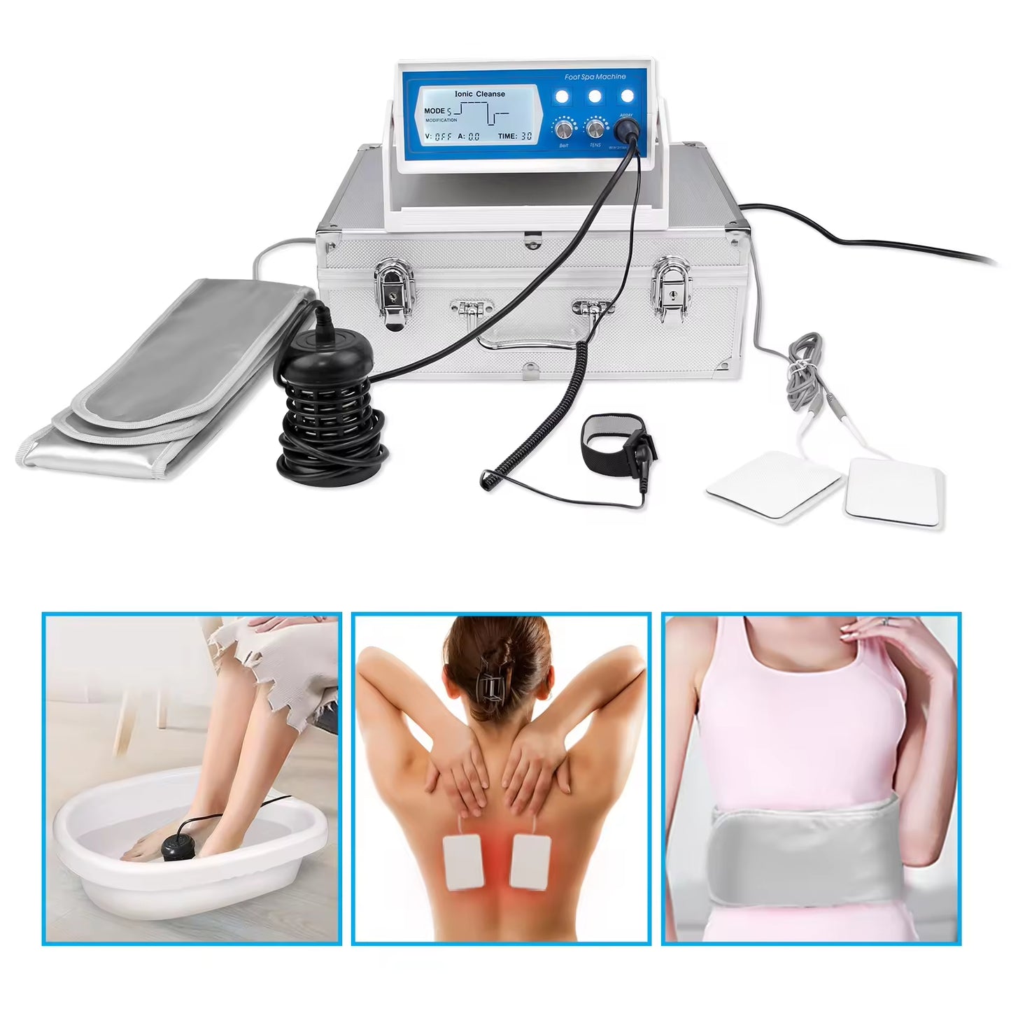 JYTOP 803B 3 in 1 Professional Single Ionic Foot Bath Detox Machine Spa Clean for Salon Detox Spa with CE Certificate