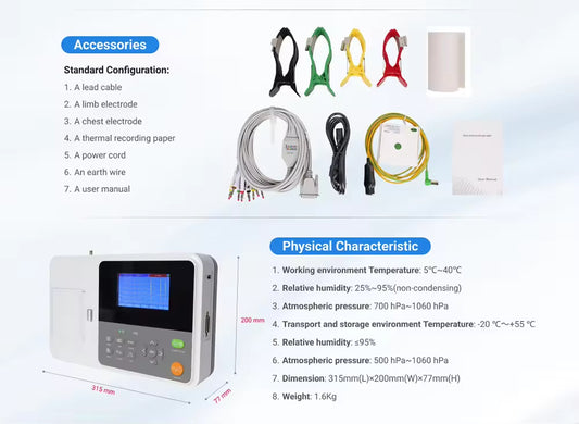 JYTOP E3 Medical 3 Channel Medicalechographie Machine Electrocardiogram Ecg Ekg