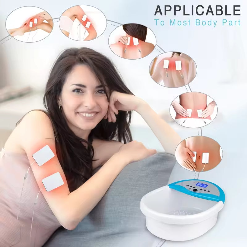 JYTOP Multi-function Ionic Foot Bath Detox Machine Ion Cleanse Detox with Heating Waist Belt and Electrode Massage