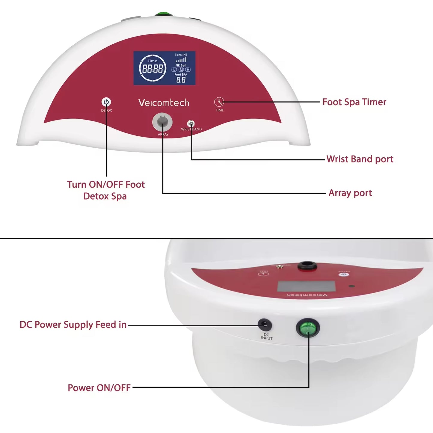JYTOP Ion Ionic Detox Hot Sale Foot Bath Cleanse SPA Machine with Basin