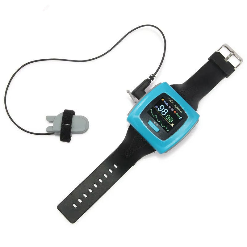 JYTOP CMS50FW Wrist Pulse Oximeter Blood Oxygen Meter SPO2 Probe Pulse Rate Hear Rate Alarm 24 Hours Record+Software