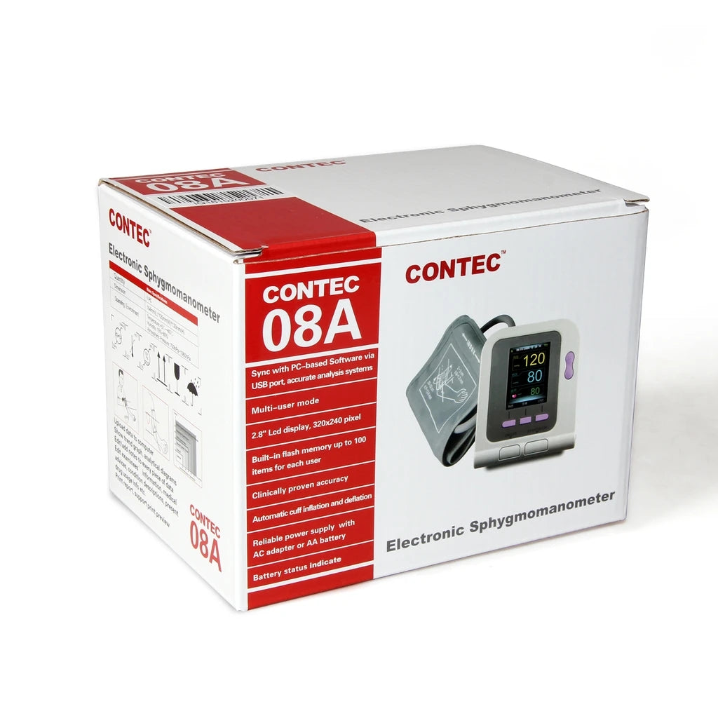 JYTOP 08A Digital Upper Arm Blood Pressure Monitor 4 BP Cuffs+Adult SP02+USB Software