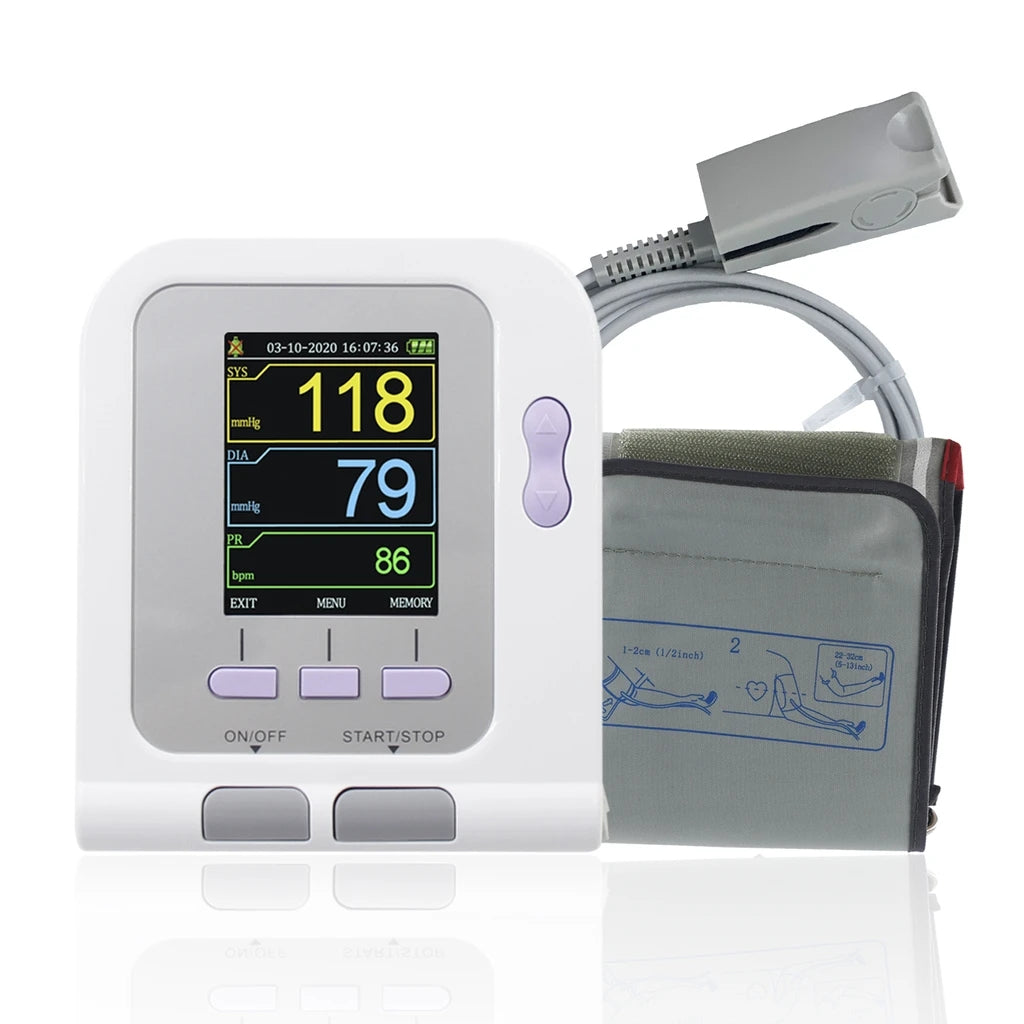 JYTOP Digital Blood pressure monitor Contec08A+SPO2 Sensor with Adult cuff
