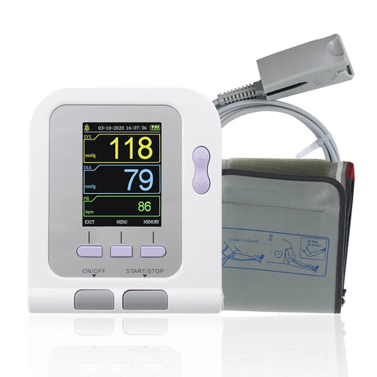 JYTOP Digital Blood pressure monitor Contec08A+SPO2 Sensor with Adult cuff