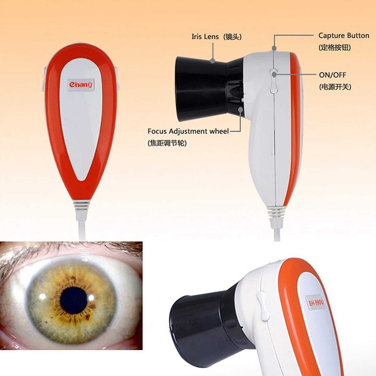 JYtop NEW 5.0 MP USB Eye Iriscope,Iris Iridology camera 990U with Pro Software, FCC,CE EH990U