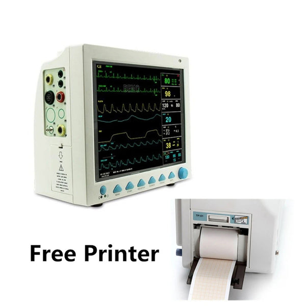 JYTOP with Printer, ICU CCU Patient Monitor CMS8000, ECG+NIBP+SPO2+RESP+TEMP+PR