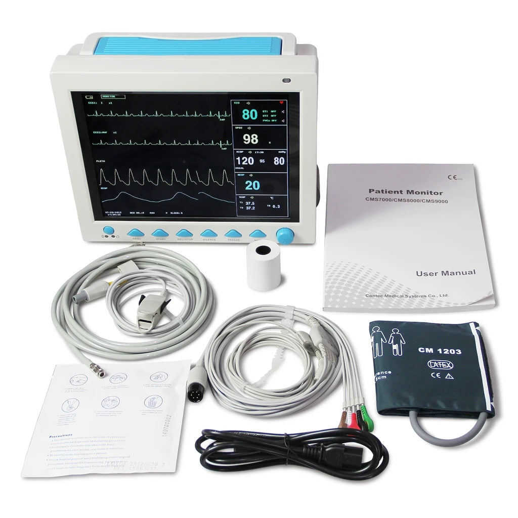 JYTOP CMS8000 ICU CCU Vital Sign Patient Monitor 7 Parameters Free ETCO2 +Free Printer