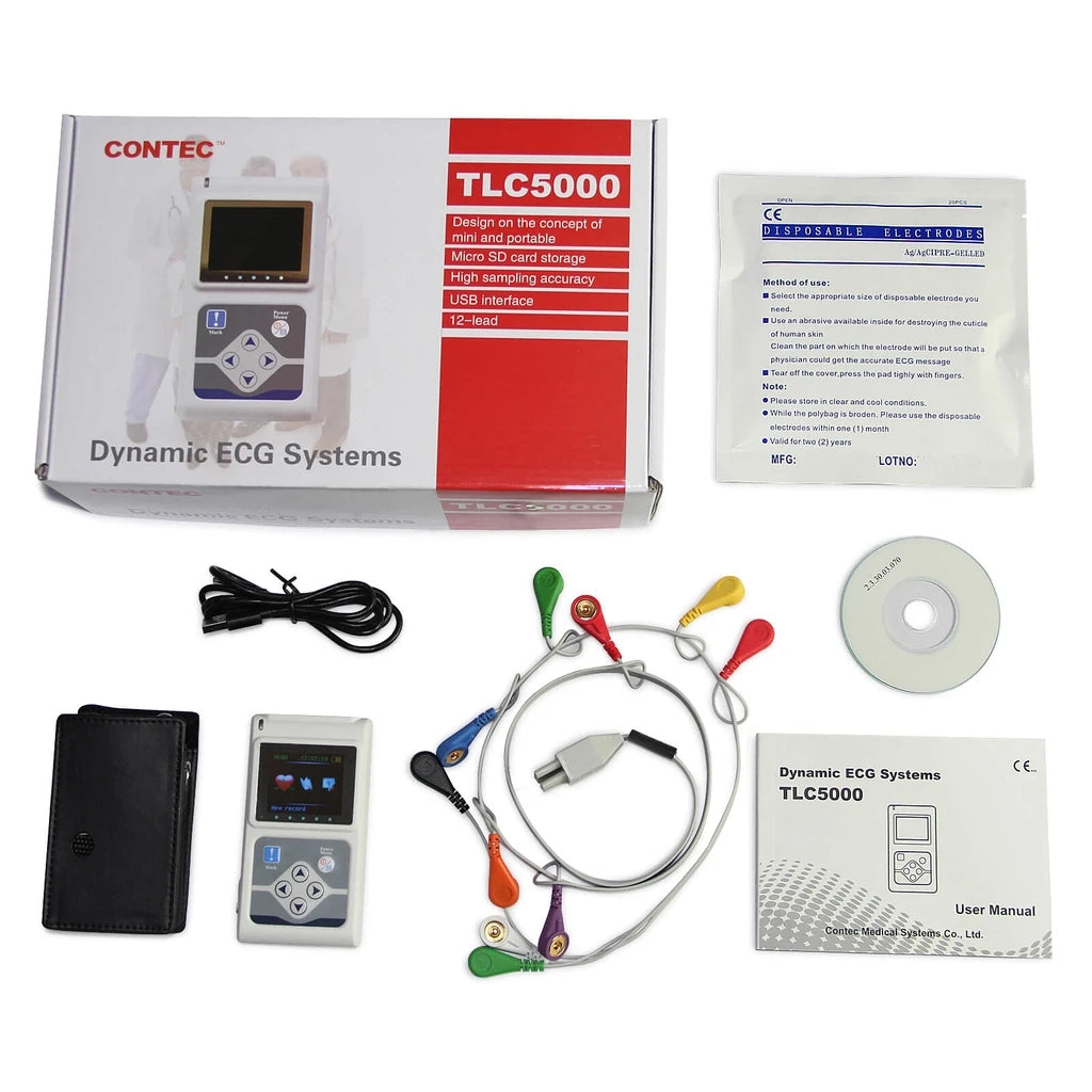 JYTOP TLC5000 ECG Holter 12 Channel 24h EKG Monitor PC Software Analyzer FDA&CE