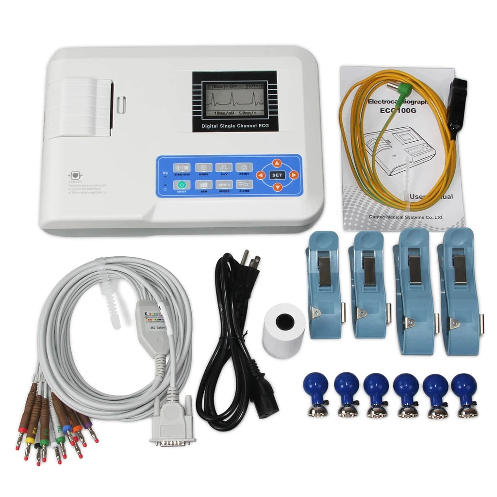 JYTOP Digital One Channel 12 lead ECG EKG Machine Electrocardiograph ECG100G