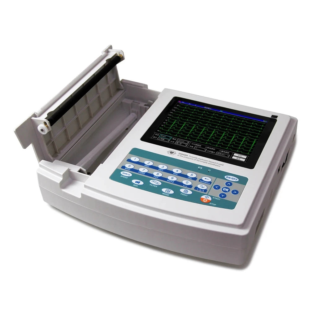 JYTOP ECG1200G Digital 12 channel/lead EKG+PC Sync software, Electrocardiograph Touch Screen
