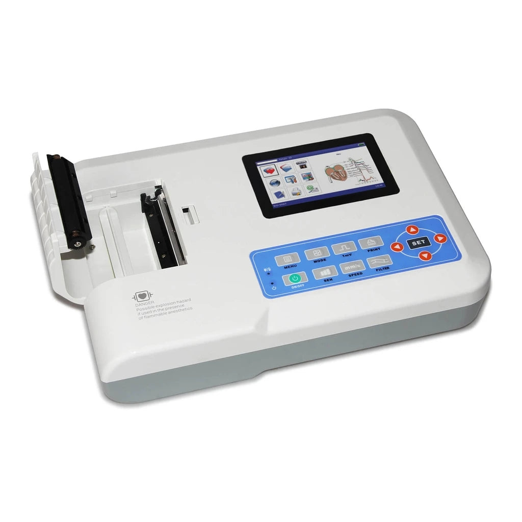 JYTOP Touch Screen Portable ECG/EKG machine 12-Leads 3 Channel+Printer ECG300GT