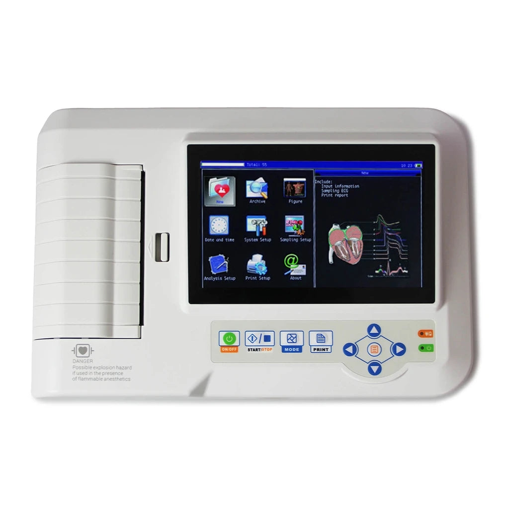 JYTOP ECG600G Digital 6 Channel ECG EKG Machine Portable Electrocardiograph USB Touch screen Software