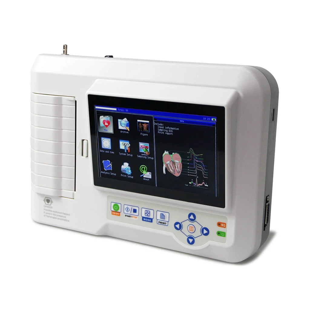 JYTOP ECG600G Digital 6 Channel ECG EKG Machine Portable Electrocardiograph USB Touch screen Software