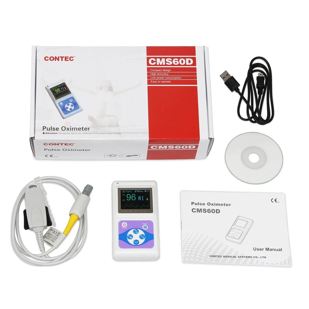 JYTOP CMS60D Handheld Pulse Oximeter+Adult,Paediatric & Neonatal 3 Probes