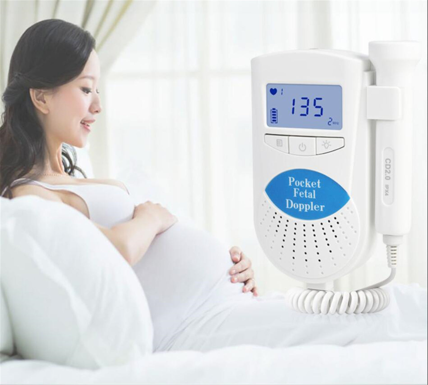 JYTOP Household Fetal Doppler Pocket Ultrasound Prenatal Detector for Baby Heart Beat Rate Monitor Echo