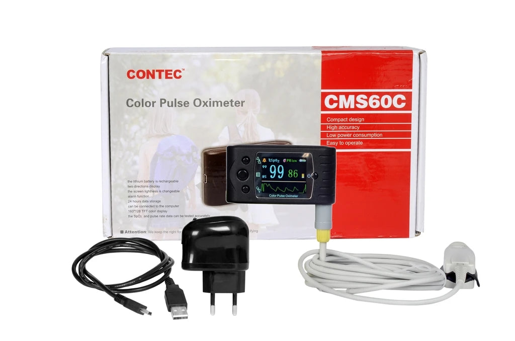 JYTOP CMS60C Portable Pulse Oximeter OLED Spo2 PR Monitor Alarm/Software