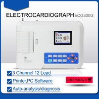 JYTOP ECG300G Electrocardiograph,Digital 3 Channel 12 lead EKG+Printer,PC software