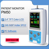 JYTOP PM50 NIBP Patient Monitor BP SPO2 PR dynamic blood pressure alarm PC software