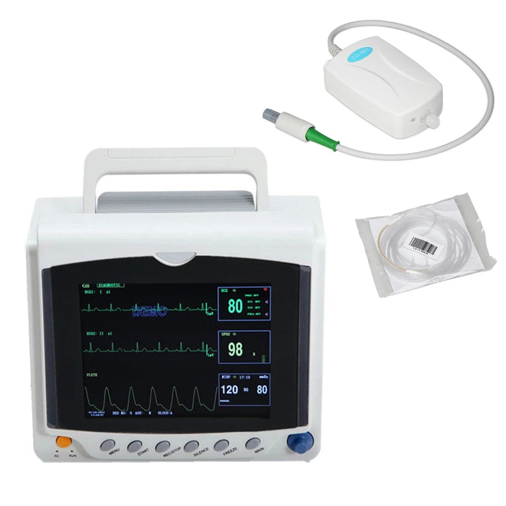 JYTOP CMS6000C Portable Capnograph Patient Monitor CO2 Vital Signs Monitor 6 parameters+ETCO2