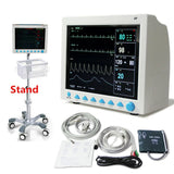 JYTOP CMS8000 ICU Patient Monitor 6 parameters +Rolling Stand Trolley Cart