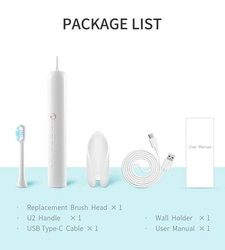 JYTOP Adult Electric Toothbrush Clean and Massage IPX7 Waterproof Rechargeable